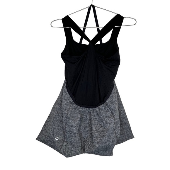 Lululemon Awareness Double Layer Bubble Hem Tank Top Grey Black - Picture 2 of 9